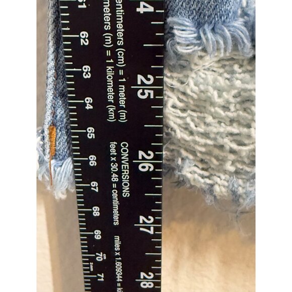 Risen Los Angeles‎ Womens Distressed Crop Jeans Size 27/5 Light Wash Frayed Hem - Picture 11 of 13